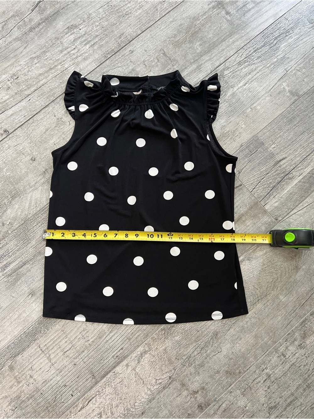 Adrianna Papell Polka Dot Black Sleeveless Top Sz S - Picture 5 of 10